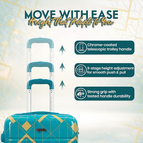 Image of AMERICAN TRAVELLER Spider Trolley Bag Single Medium | TSA-Type Lock | Large Polycarbonate Hardshell, Lightweight Expandable, 360 Rotatable Wheels, TSA Type Lock