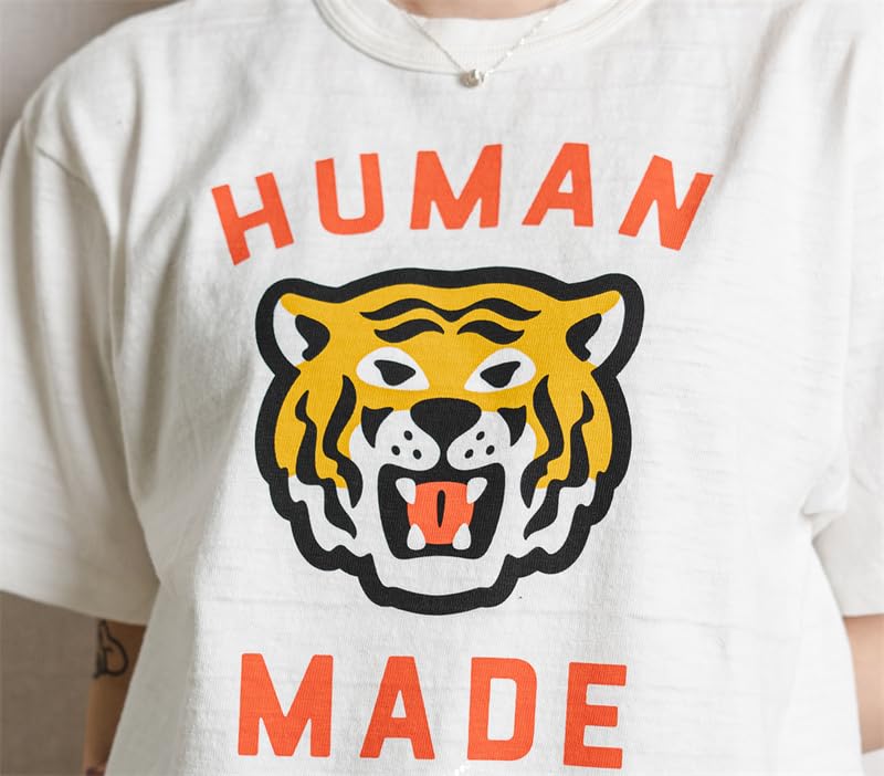 Tiger Print HUMAN MADE T Shirt Men Women T-shirt Top Tees (3, S