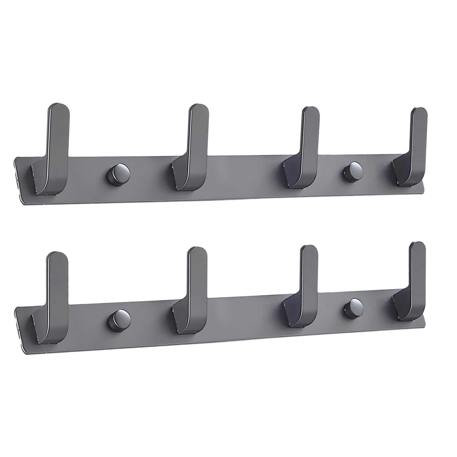 2-Pack Coat Hooks Wall Mounted Over Door Hangers with 8 Hooks, Rust-Proof Aluminum Door Hooks, Heavy Duty Coat Rack for Front Door/Bedroom/Coats/Jackets/Clothes/Towels, Includes Screw Pack (Grey)