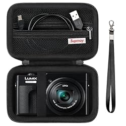 Supmay Cámara Funda para Panasonic LUMIX DC-TZ99E-...: APLICACIÓN PERFECTA: Esta caja de viaje de cámara digital se adaptará a la mayoría de las cámaras digitales de puntaje y disparo. Compatible con Panasonic LUMIX DC-TZ99E-K Cámara Compacta con Zoom para Viajes / Panasonic LUMIX LX10 4K Cámara Digital ...
