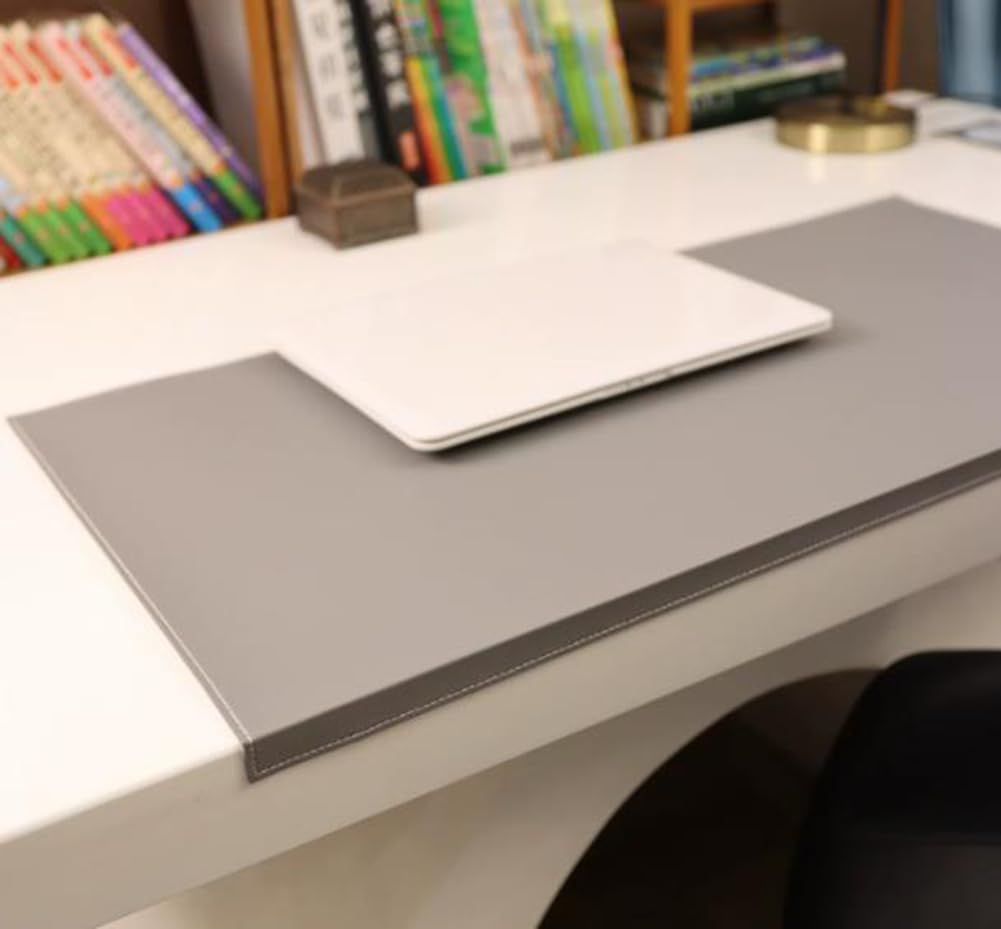 Schreibtischunterlage aus PU-Leder, 2,5 mm dick, glatte Schreibunterlage mit gesperrtem Rand, rutschfeste Tischunterlage für Laptop/Tastatur/Maus, wasserdicht, abwischbar, 40 x 100 cm