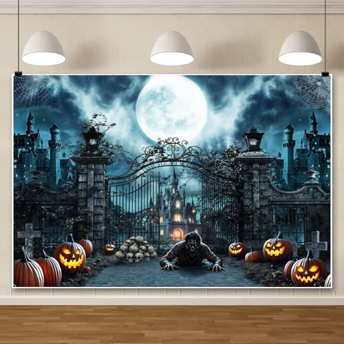 ChloropLastid décor Halloween château zombie 10x8 pi