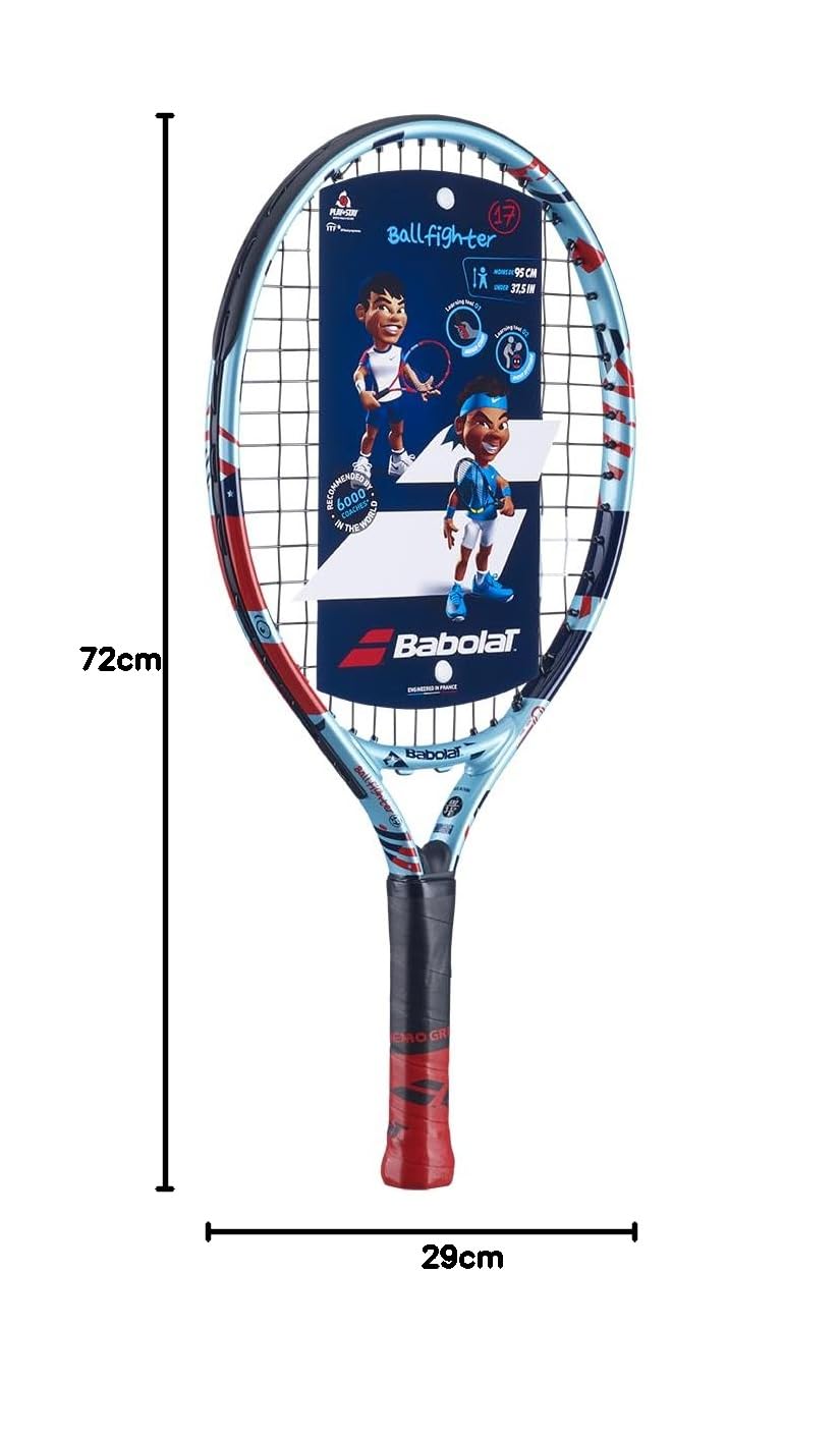 Babolat ballfighter 17 Incordata: Sì 145g Racchette da Tennis Racchette per Bambini Blu Chiaro - Rosso