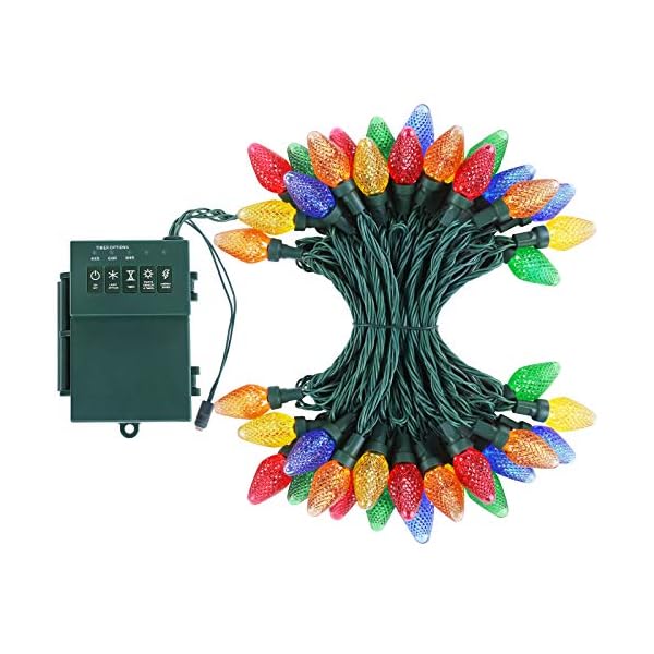 DEWENWILS Batteriebetriebene Weihnachtslichter mit Timer, Fotozellen-Sensor, 6,8 m, 40 LEDs, C7 LED-Weihnachts… – Bild 9