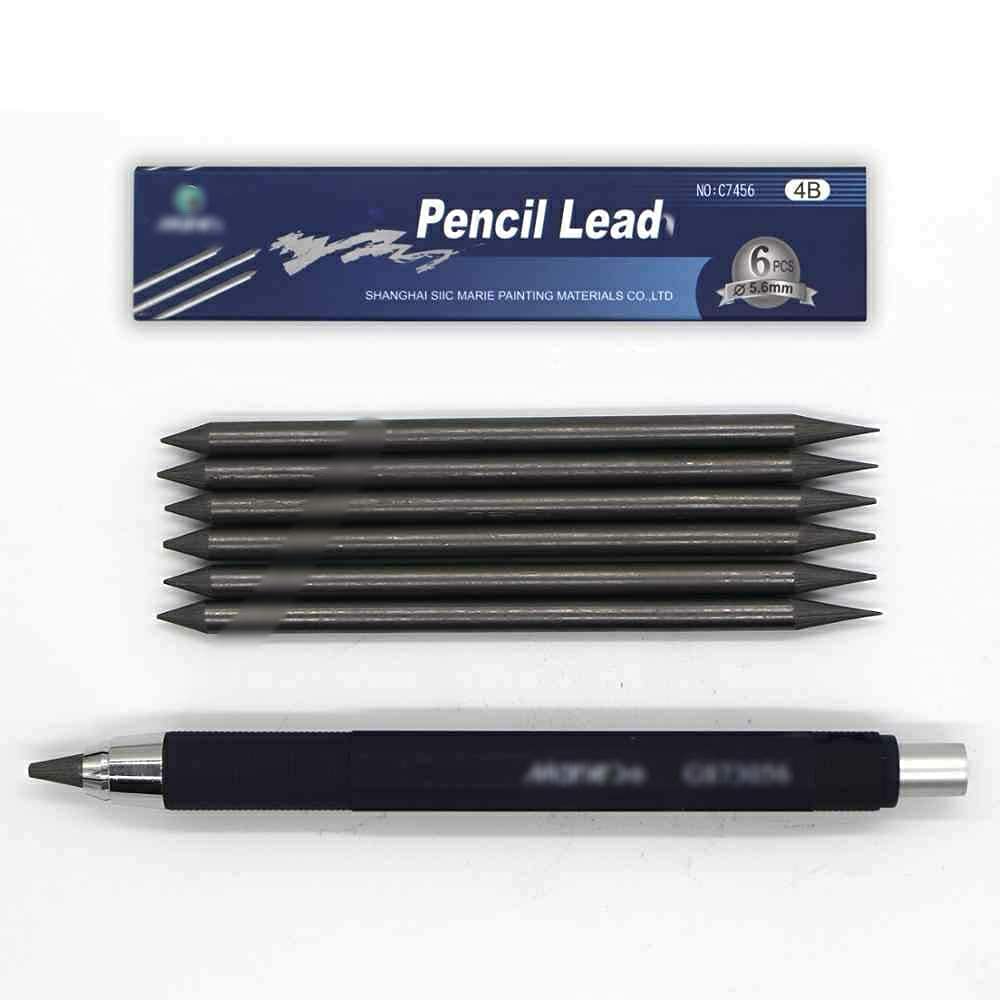 Levin 4B/5.6mm Mechanical Pencil With Clutch Mechanism For 2B, 4B, 6B, 8B Leads + 6 Lead Refills-image-29