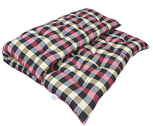 Image of Deevine Craft Soft Cotton Foldable Bed Mattress | Firm Gadda for Floor & Bed | Queen Size | Hypoallergenic & 100% Recyclable Black Hosiery Cotton (Double Bed (72X72 Inches))