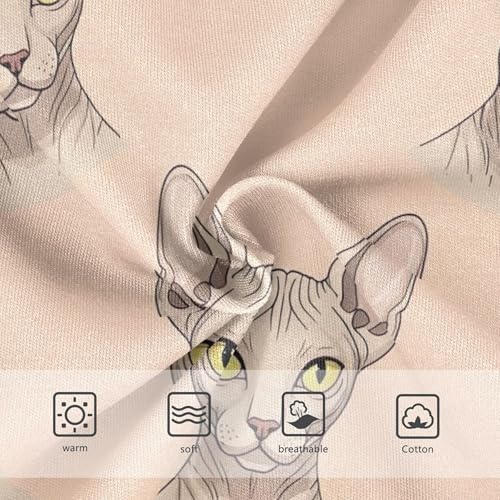 Cartoon Kitty Sphynx Cats Beige Panties for Girl Toddler Girls Underwear Cotton Fancy Kids Briefs Undies 2t3