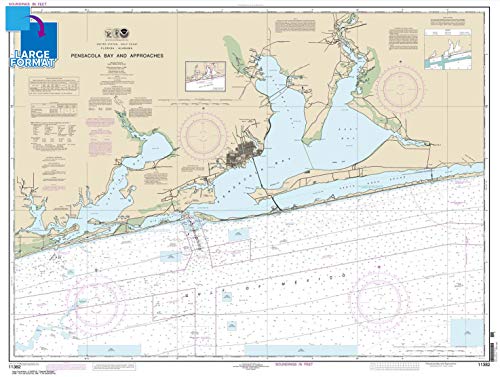 Paradise Cay Publications, Inc. Large Format NOAA Chart 11382: Pensacola Bay and approaches (42