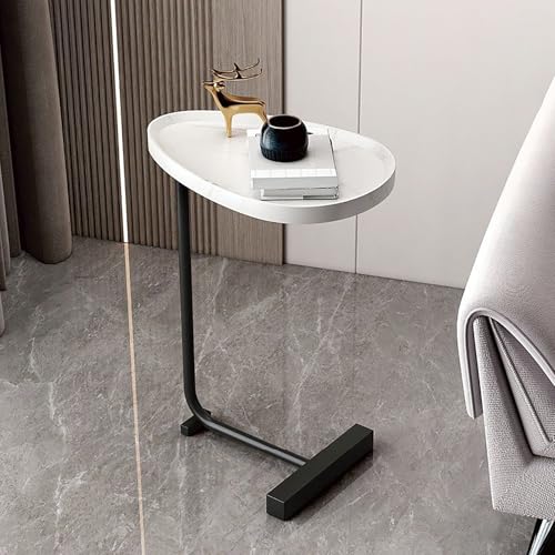FVPJUXSG Mesita de noche, mesa auxiliar en forma de C con marco de acero, mesa auxiliar, mesita de noche y sofá con barras gruesas, pies antideslizantes, sala de estar y dormitorio (color: patas