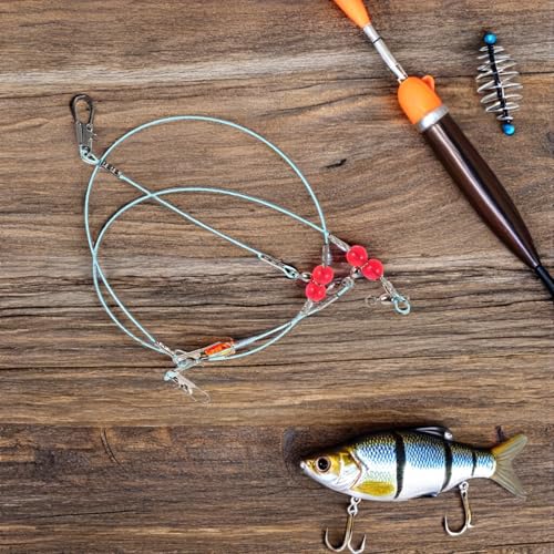 12 piezas de nylon líder de pesca con ganchos de acero inoxidable miniatura 7