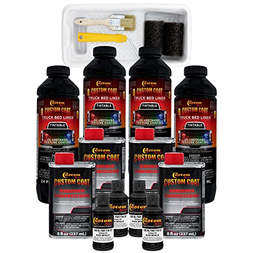 Image of Custom Coat Black Metallic 1 Gallon Roll-On Urethane Truck Bed Liner Kit