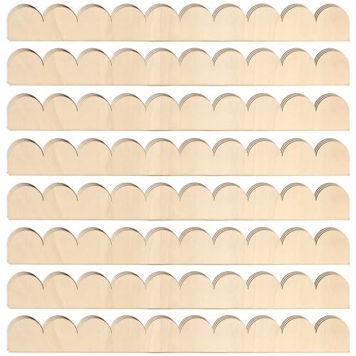 24 Pack of 15.75 Inch Unfinished Wooden Scalloped Molding Trim Unfinished Scalloped Decorative Wood Trim DIY Molding Trim Scalloped Edge Decorative Wood Molding for Home Wall decor by Ahzemepinyo - Used condition - US$11.09