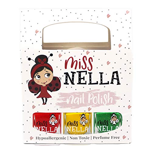 Miss Nella TRAFFIC LIGHTS- Lot de 3 Miss Nella vernis à ongles à base deau, pelables et sans odeur. Notre vernis à ongles est sauf et amusant!