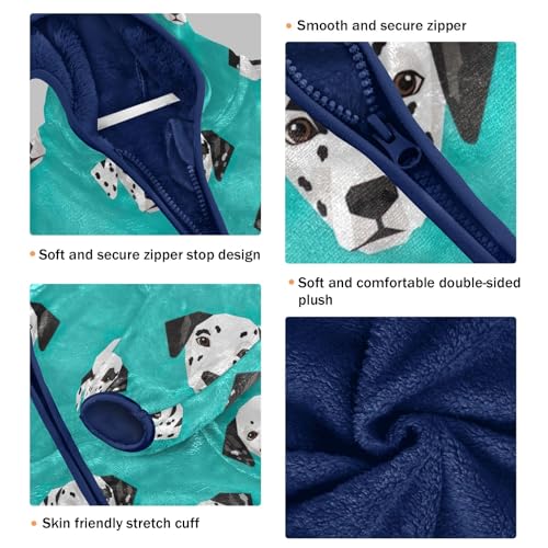 CHIFIGNO Dalmatian Dog Blue Kids Warm up Jacket Sweatshirt Jacket for Fall Winter 3T3