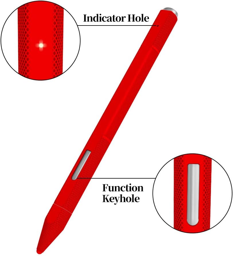 AWINNER Silicone Case Compatible with Surface Pen Holder Sleeve Skin Pocket Cover Accessories for 2017 New Surface Pen,with Protective Nib Covers (Purple)