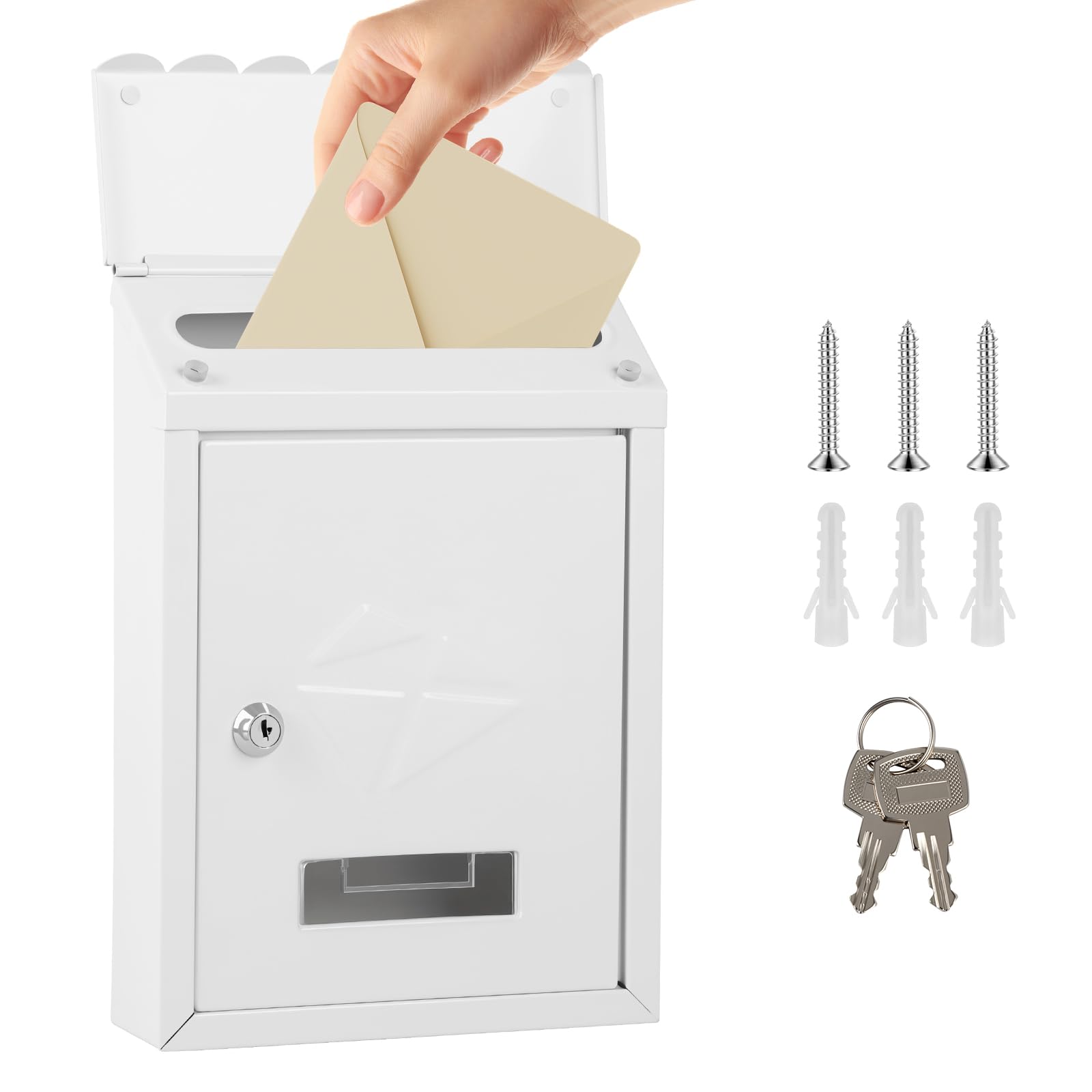 Les-Theresa Charity Donation Box with Lock Wall Mounted Mail Box