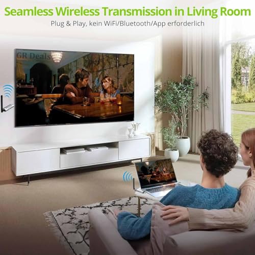 Image of 50M Wireless HDMI Video Audio Transmitter Receiver Extender Display Adapter Dongle for TV Box Wireless HDMI Transmitter and Receiver, 164FT Long Range 2.4G /5G 1080P ABS (Silver).