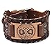DFWY Nordische Wikinger Baum des Lebens Yggdrasil Lederarmband, Vintage Handgemachte Geflochtene Seil Breite Armband, Punk Gothic Manschette Armreif Skandinavischen Amulett Pagan Schmuck