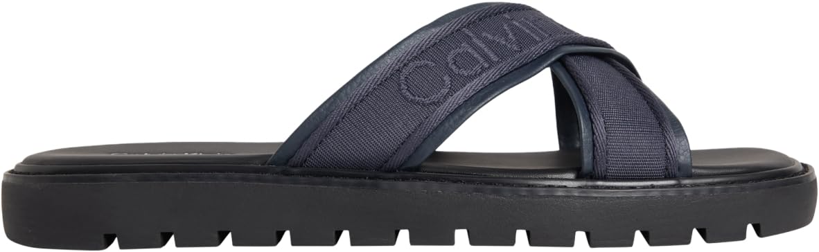 Calvin Klein Men's Sq Molded Sandal Xcross Wb HM0HM02101 Flat Sandals, BLUE (Ck Navy/Black), 11