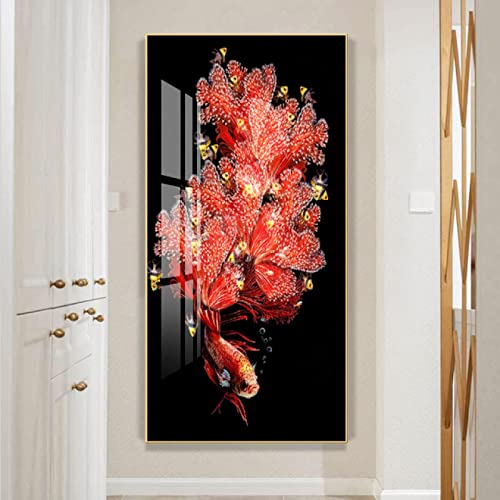 Impression toile poisson rouge style chinois déco murale - 3