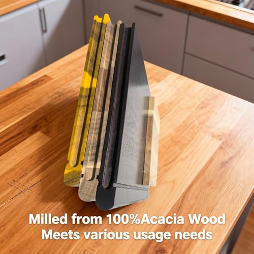 Juego de 3 Tablas de Cortar con Forma de Libro y Soporte de Madera, para Preparación de Queso, Pan, Carnes y Verduras, Ideal como Regalo para Inauguración de Hogar miniatura 2
