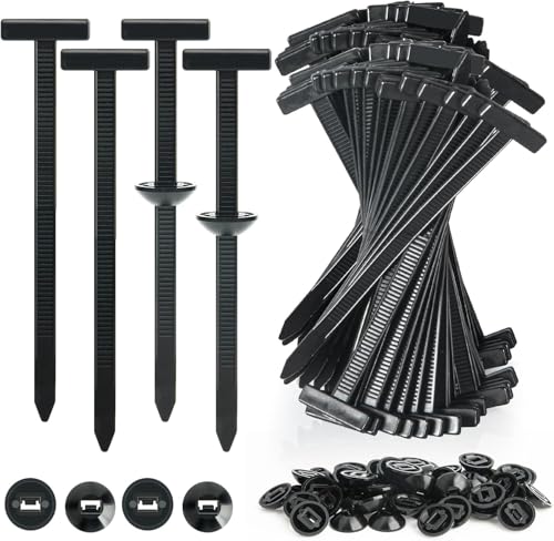 JINGMU 200 Piezas Hebillas para Bridas para Fiat 500 C 2015-, Hebilla de Nylon Resistente A Los UV, Bridas Plastico para Reparación Diaria de Automóviles