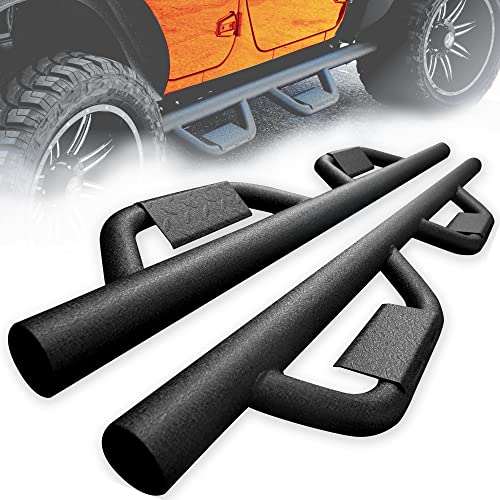 SUPERDRIVE 9'' Running Boards Compatible with 2018-2022 Jeep Wrangler JL 4 Doors, Rock Slider w/Dual Drop Side Steps Black Powder Coated Heavy Duty Textured Jeep Wrangler Accessories Nerf Bars