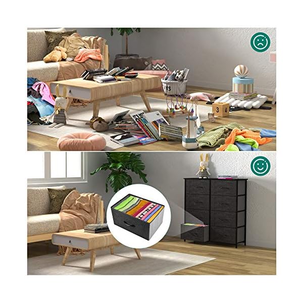 YITAHOME Dresser Storage Tower with 8 Drawers - Vertical Furniture Storage Tower for Bedroom, Bathroom, Laundry, Closets, and More - Sturdy Steel Frame, Wood Top, Easy Pull Fabric Bins - Image 9