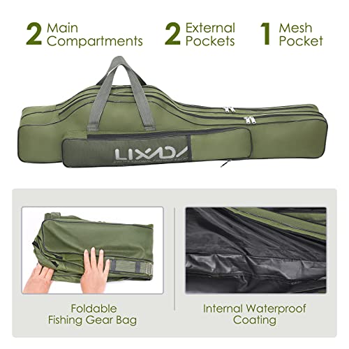 image for Lixada Fishing Rod Case, Portable Folding Fishing Rod Case Fishing Pol