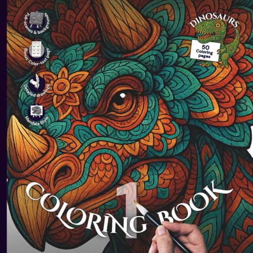Dinosaurs – Mandala: 50 Unique Dinosaur Colouring Designs for Teens, Adults, and Mandala Lovers (LnL Colouring Books) image 2