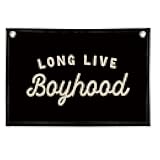 XYDEG Long Live Boyhood Banner Boy Room Decor, Black Banner Flag Nursery Playroom Wall Decor for Bedroom Living Room Dorm Toddler Decorations Teen Boy Room Decor for kid banner Wall Hanging Linen Flag 30x20
