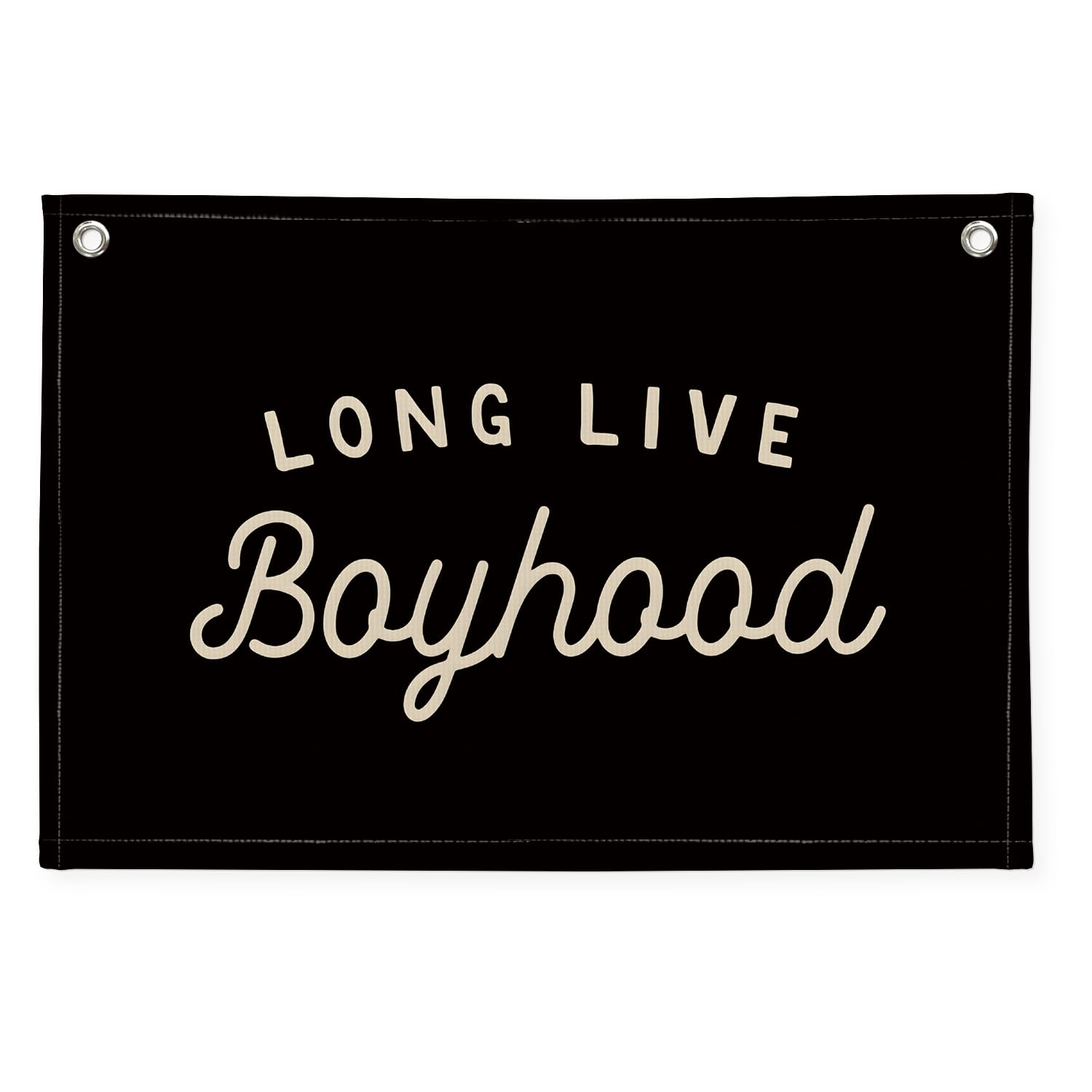Long Live Boyhood Banner Boy Room Decor, Black Banner Flag Nursery Playroom Wall Decor for Bedroom Living Room Dorm Toddler Decorations Teen Boy Room Decor for kid banner Wall Hanging Linen Flag 30x20