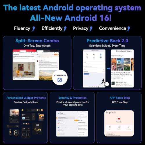 TT.KIDS 10.1 Inch Android 16 Tablet, 24GB+64GB+1TB Expand, 6000mAh Battery, HD IPS Touch Screen Widevine L1,WiFi 6 Bluetooth 5.4,Dual Camera, Fast Charging Android Tablet, Black - Image 3