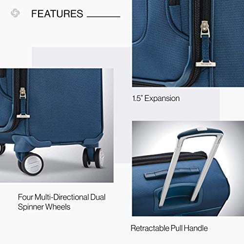 Samsonite 123567-0559 Solyte Dlx Softside Expandable Luggage With Spinner Wheels, Mediterranean Blue, Carry-On 20-Inch thumb #6