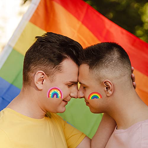 20 Sheets Pride Temporary Tattoos Lgbtq Rainbow Flag Tattoo Stickers Gay Face Makeup Paint Body Markers Waterproof Bulk Stickers Men Women Large Party Festival Accessories Decorations Stuff #TOP3
