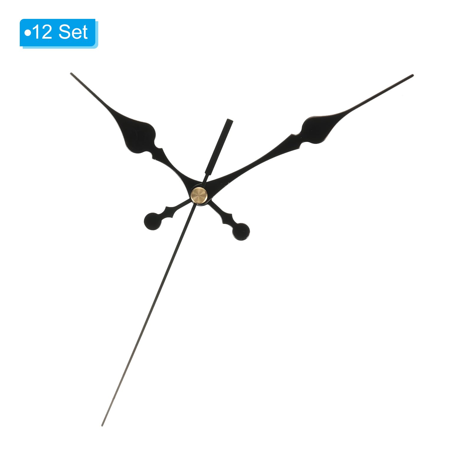 PATIKIL Clock Hands Mechanism Kit - 12 Set Aluminum Wall Clock Movement Parts for DIY Repair Black, A13 - Image 3