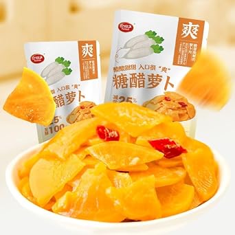 Instant crispy radish, pickled cucumber, pickled pepper 260g, chili paste, sweet and sour radish, oil chilli, instant pickles, side dishes, spicy vegetable snacks, side dishes Crispy radish,1 bag