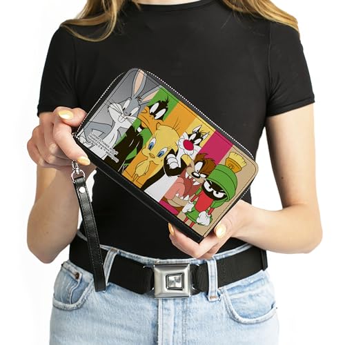 Looney Tunes Wallet, Zip Around, Looney Tunes Classic Character Blocks Multi Color, Vegan Leather4