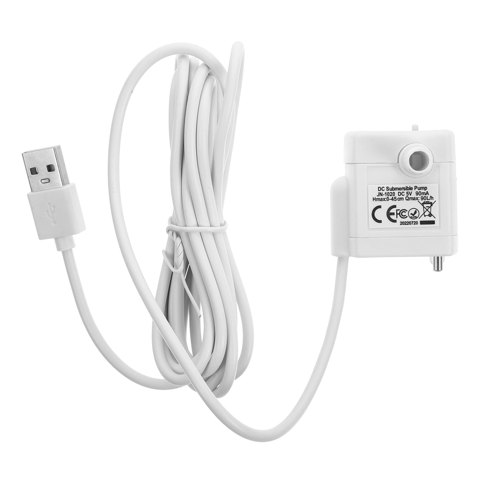 VILLCASE Bomba Sumergible para Fuentes de Agua para Gatos, Mini Bomba de Agua ABS, Protección Antisequía, Cable USB 5v para Mascotas
