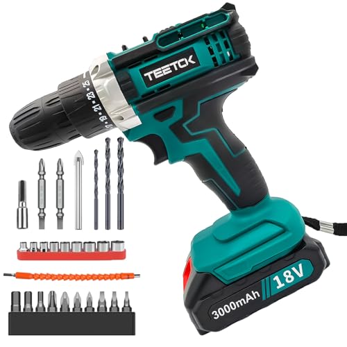 Akkuschrauber, Akku Bohrschrauber Ersatz Für Makita 18V, Schlagbohrmaschinen Das Maximale Drehmoment Beträgt 100NM, Akku Bohrmaschine Mit LED-Leuchten, 25+1 Treibereinstellungen, für DIY Projekte