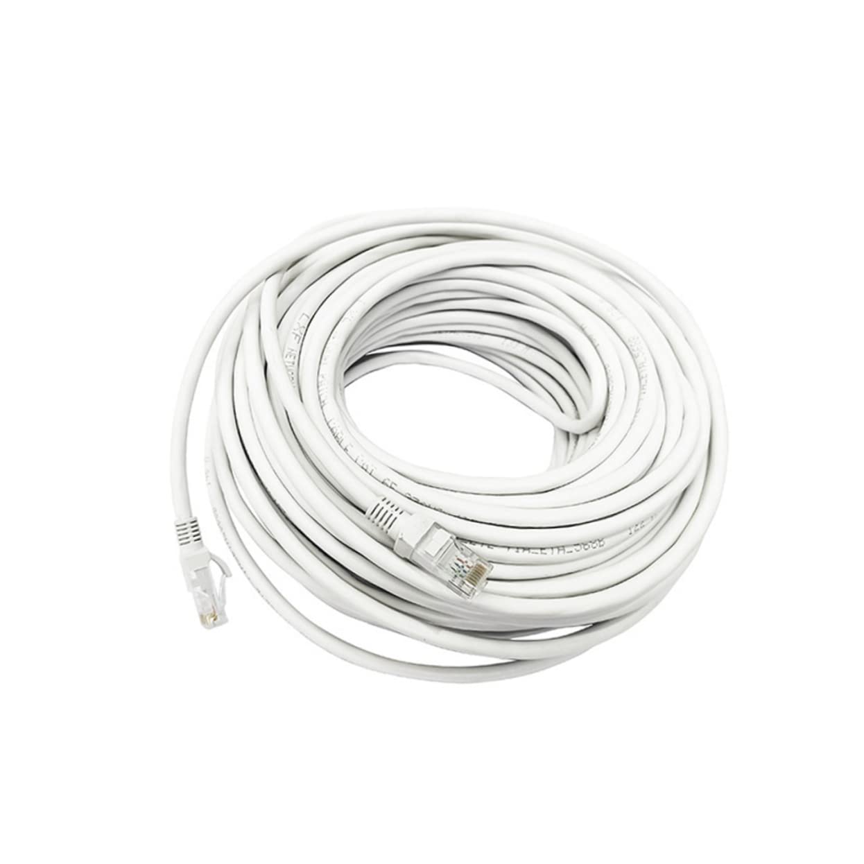 Câble Ethernet Cat6 Rj45 50m en Cuivre et Plastique Blanc | Jumper Réseau, pour Téléphones Voip et Nas, Transmission 100m, Applications Cat6