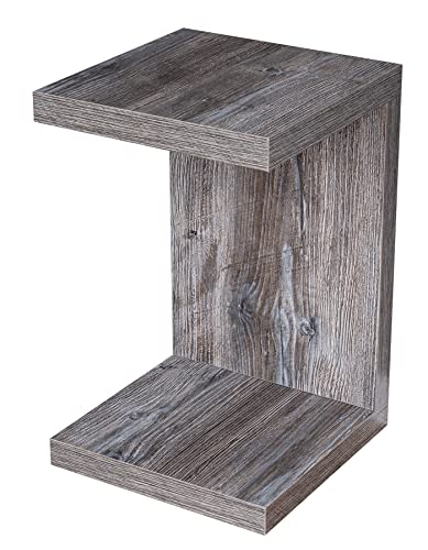 levandeo Table basse en bois de coco - 32 x 32 x 50 cm - Vieux bois vieilli - Style shabby chic vintage - Noir - Table d'appoint décorative - Pas de montage -...