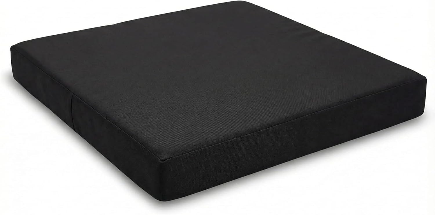 MOTHER LAND Waterproof Seat Pad Indoor & Outdoor Garden Rattan Furniture Foam Pad with Removable Zipper Cover 4cm Thickness (45 x 45 cm / 18" x 18", Black) — image 1