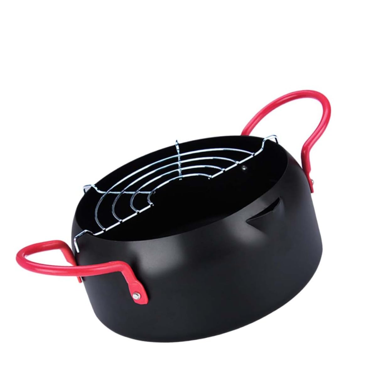 ABOOFAN 22cm Mini Fryer Japanese Style Frying Pot with Detachable Rack Heat Retaining Dishwasher Safe