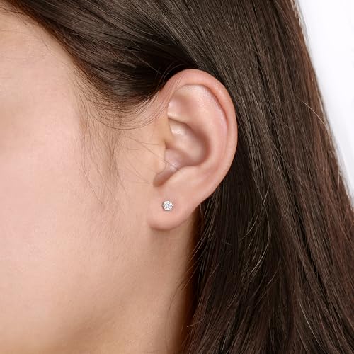 Moissanite Screw Backs Stud Earrings, GRA Certification, 6 prongs Solitaire Moissanite Diamonds Screw Backs Silver Stud Earrings, Short 6mm or Long 9mm Post Options, Sleep Wearing Poke Free Studs Hypoallergic2