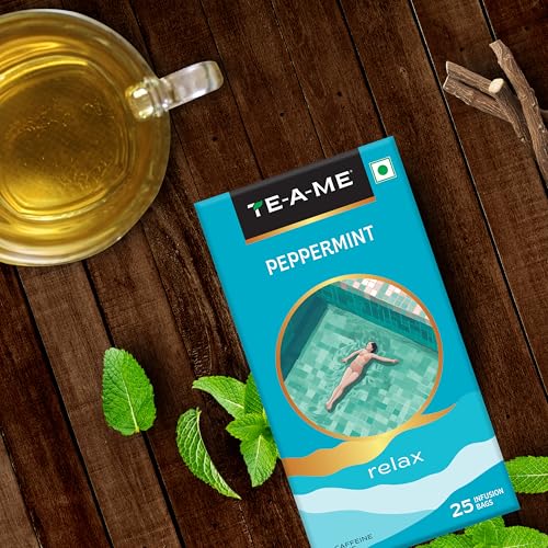 Image of TE-A-ME Peppermint Tea - 25 Tea Bags | Pure Peppermint & Licorice Root (Pack of 3)