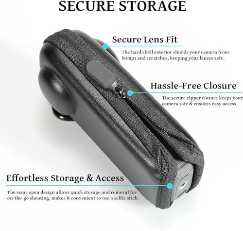 Image of M.G.R.J Portable Carrying Case Cover for Insta360 X5 / X4-8K Waterproof 360 Action Digital Camera (Hard|EVA|Black)