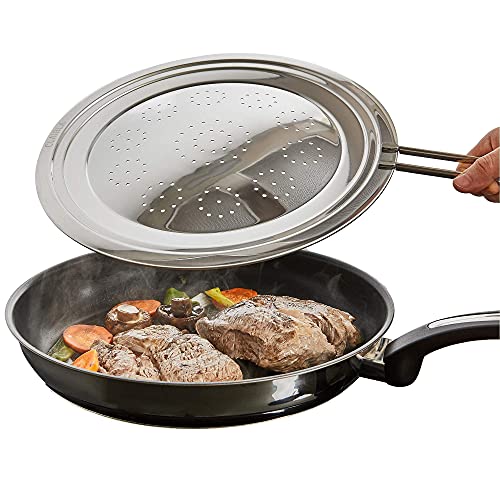 Hot Grease Splatter Screen For Frying Pan Cooking Pot - Oil Stainless Steel Shield To Stop Burn Fan Cover Guard For Cooking Protects Skin - Multi-Use Splash Shields #TOP7