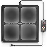 Inspvllu 植物 ヒートマット ヒーターマット 40×40cm 園芸用 ヒーター サーモスタット付き デジタル表示 5-45℃ 1度ずつ調節 パワー調節 1-24hタイマー 温度センサー内蔵 恒温 ip67 防水 過熱保護 育苗器 室内用 観葉植物や多肉植物などの植物保温(38W,1枚入,ブラック)