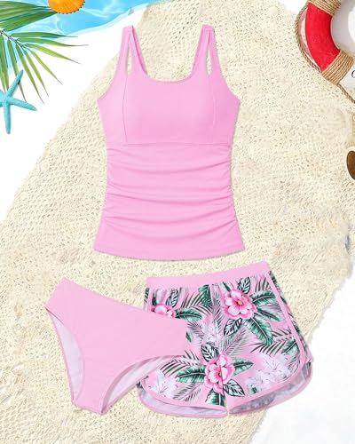 Image of TUONROAD Girls 3pcs Tankini Swimsuit Size 11-16 Bathing Suits for Teens